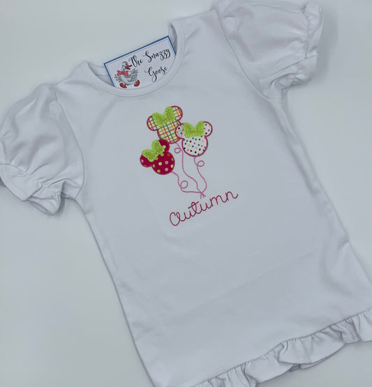 Mouse Balloons with Bows Applique