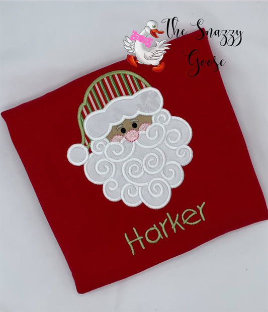 Santa Applique Shirt with Name