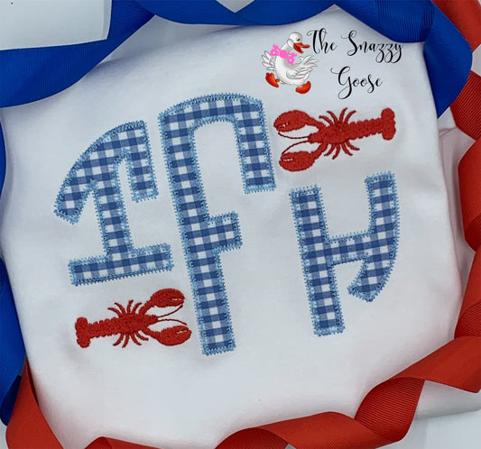 Monogram Applique and Lobster Minis Tshirt