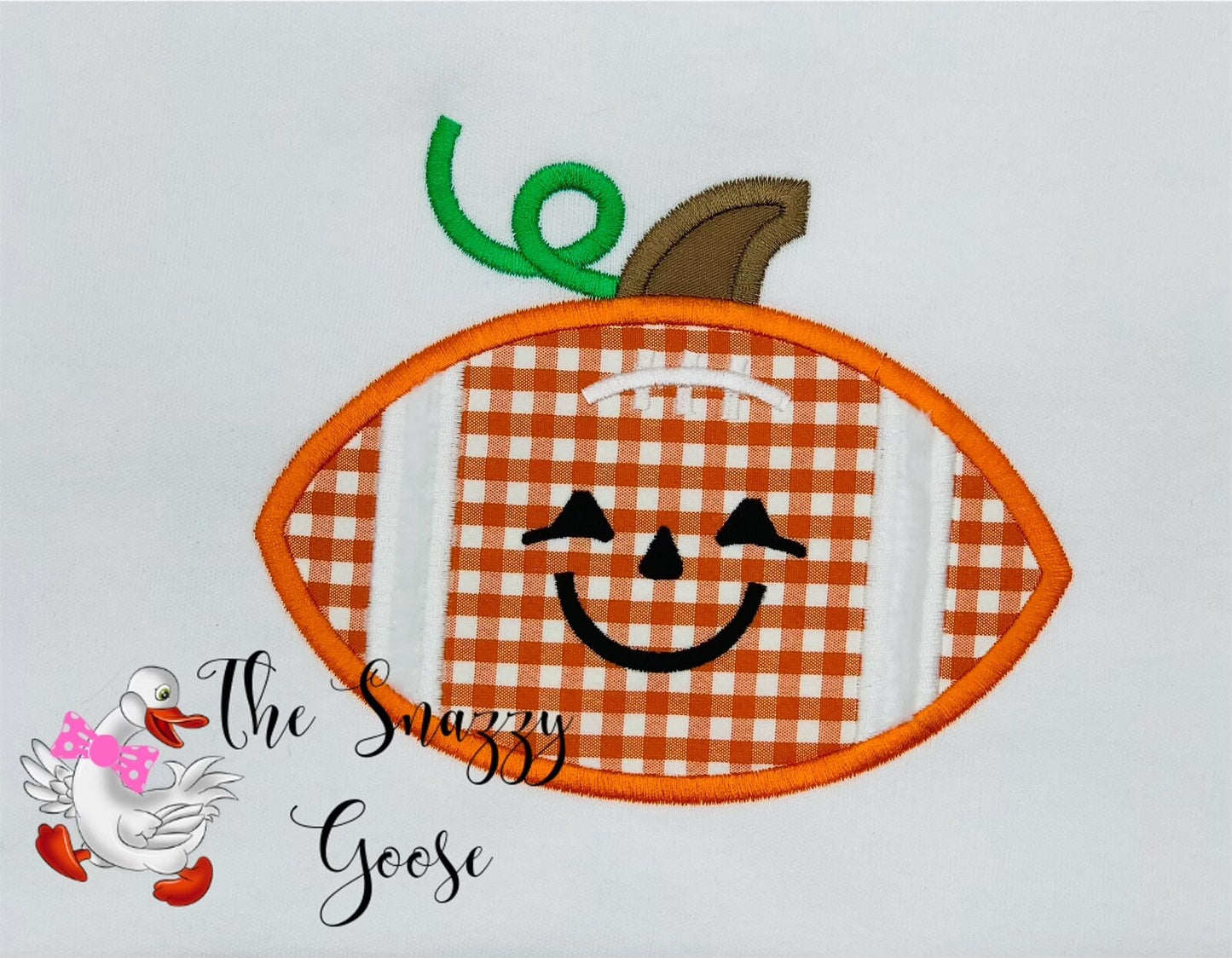Pumpkin Football Applique Shirt