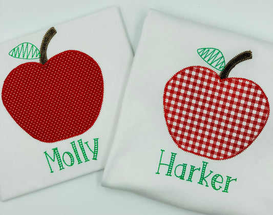 Apple Applique T-Shirt with Name