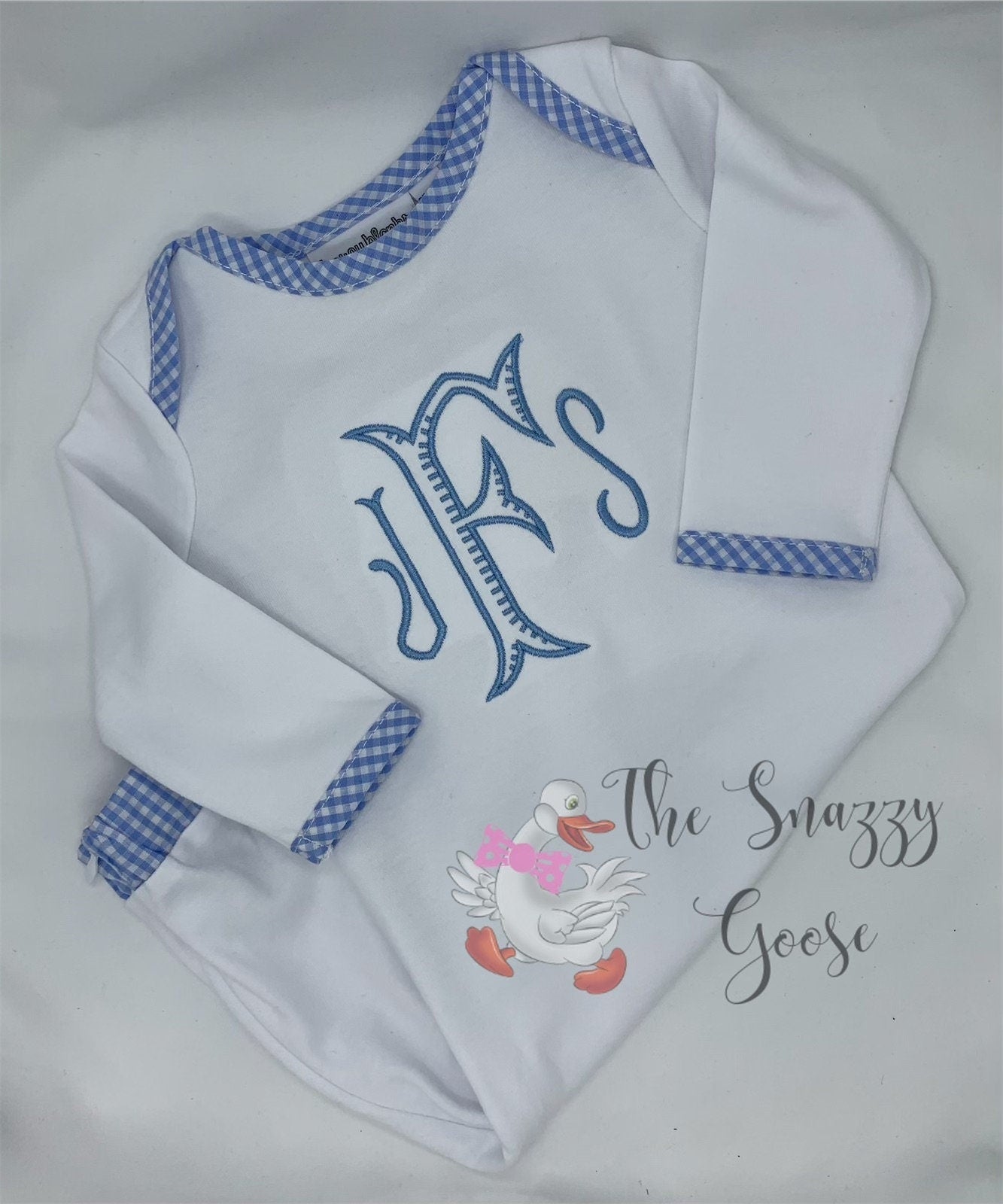 Monogrammed Baby Newborn Gown Going Home Outfit