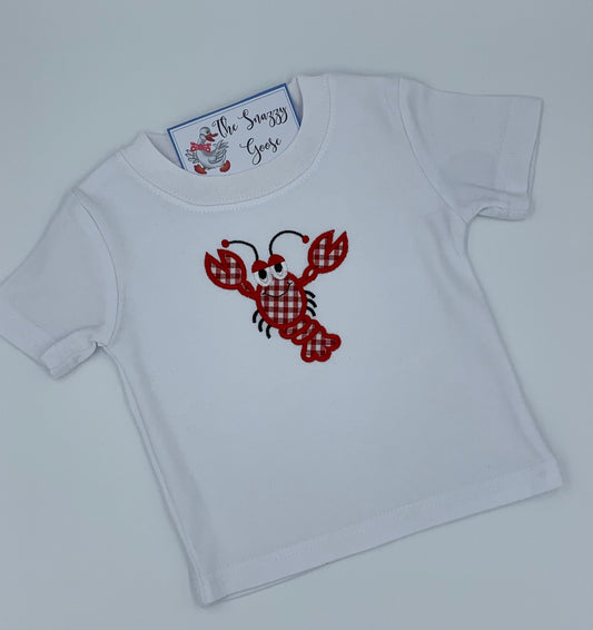 Kids Lobster Applique Short Sleeve Tshirt